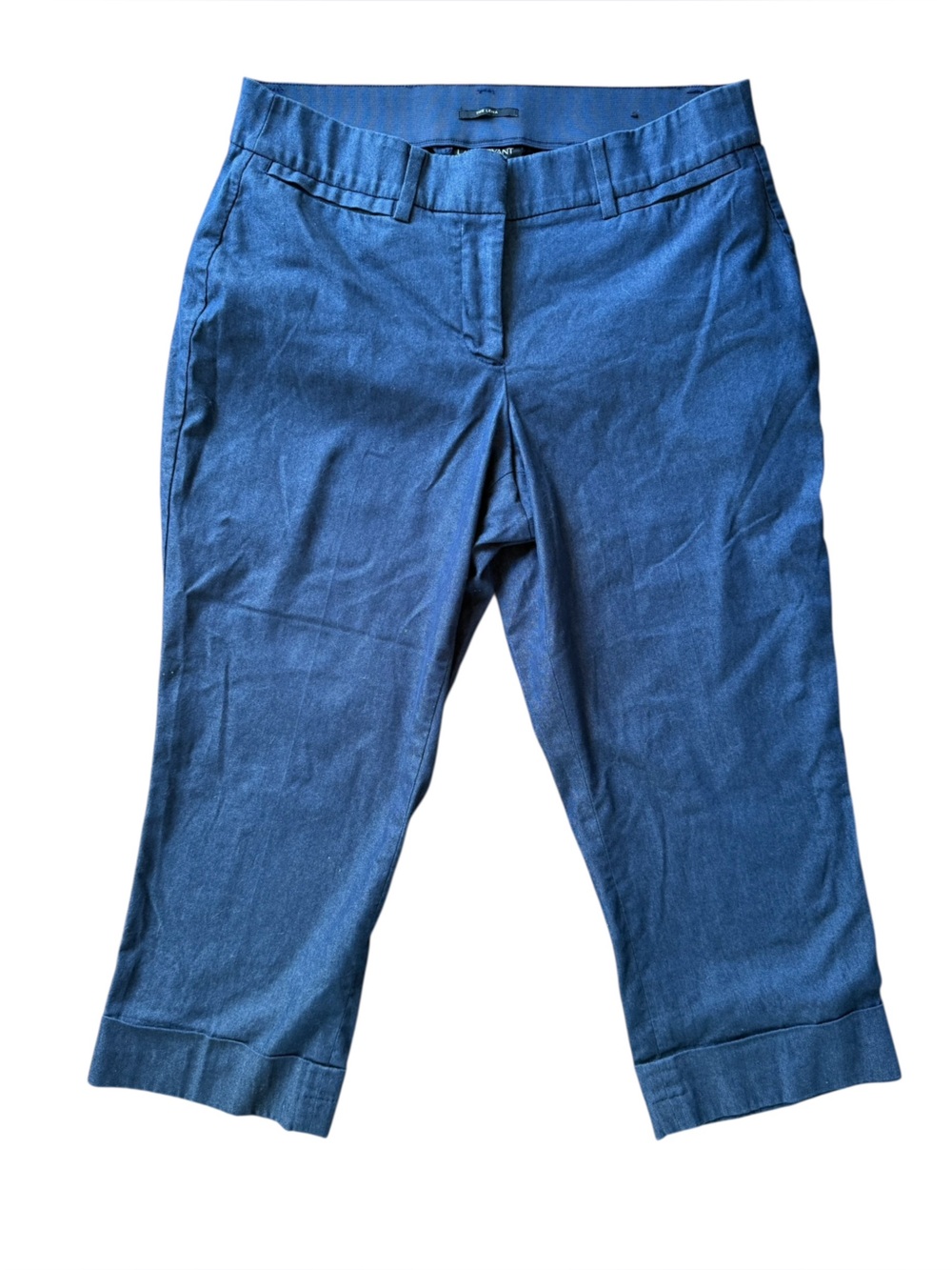 Lane Bryant Lena Blue Capri Stretch Pants Women 14 Trouser Preppy Office